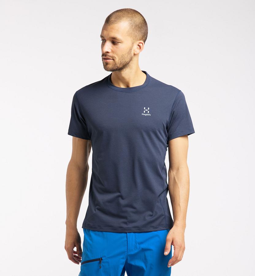 Haglöfs Mens L.I.M Strive T-Shirt Dark Blue New Zealand 60418VRWC